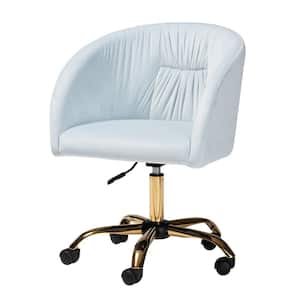 Ravenna Aqua and Gold Velvet Fabric Task Chair
