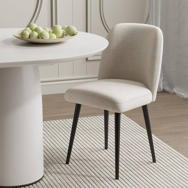 Dovelina Courtelle's Upholstered Modern Beige Dining Chairs