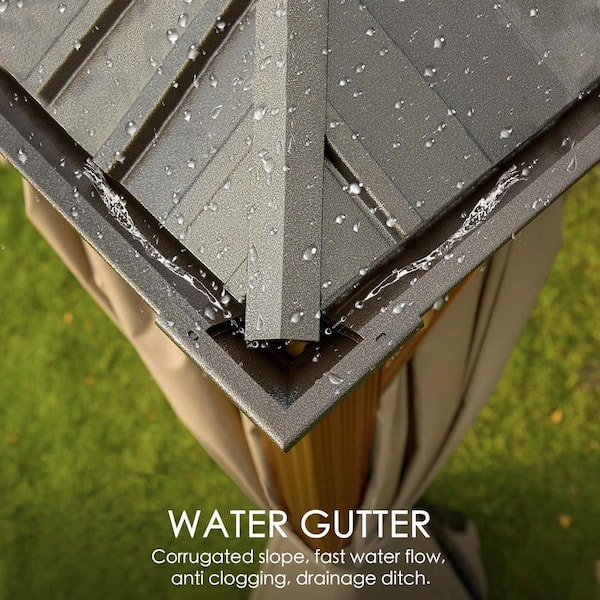 Apollo 12 ft. x 12 ft. Wood Like Aluminum Hardtop Gazebo with