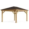 Yardistry Meridian Ft X Ft Outdoor Patio Shade Gazebo With Coffee Brown Aluminum Roof