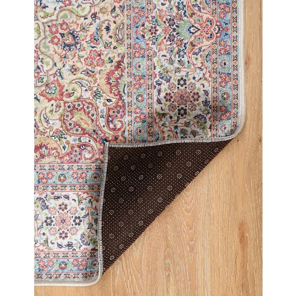 Echelon Laine Ivory/Blue 6 ft. 7 in. x 9 ft. 7 in. Area Rug