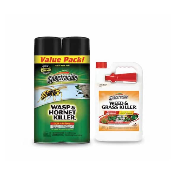18.5 oz. Wasp and Hornet Killer (2-Count) and 128 oz. Weed and Grass Killer Sprayer Combo