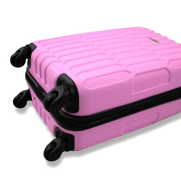 AMKA Honeycomb 20 in. Pink Carry-On Expandable Spinner Suitcase