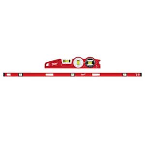10 in. 360 Locking Die Cast Torpedo Level with 78 in. Magnetic I-Beam Level (2-Piece)