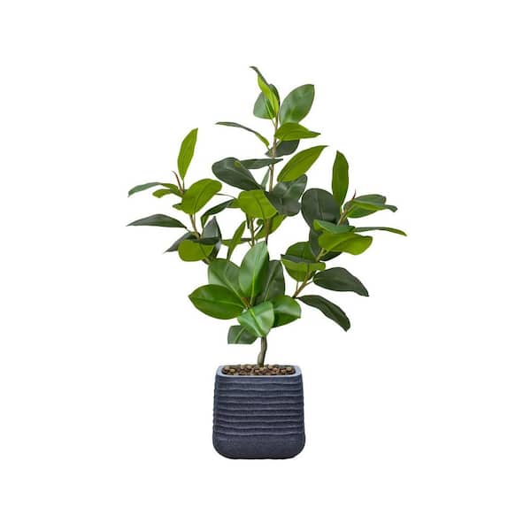 VINTAGE HOME Real touch 61 in. fake Rubber tree in sustainable planter