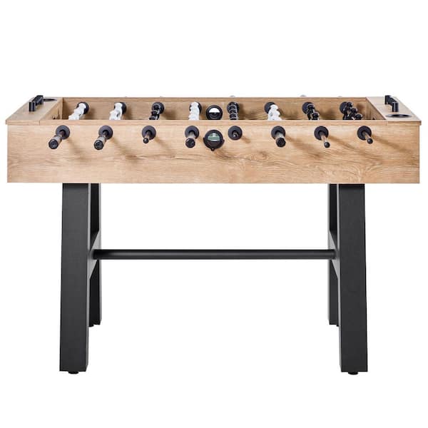 Foosball Table, 55 in. Standard Size for Home and Game Room, Durable Soccer Set w/ 4 Balls, Score Keeper, Cup Holders