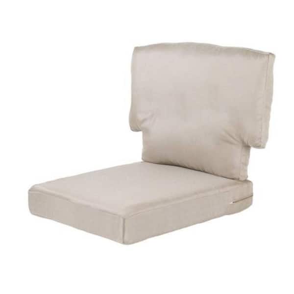 Hampton Bay Charlottetown 23 in. x 26 in. CushionGuard Outdoor Deep Seat Replacement Cushion in Putty (2-Pack)