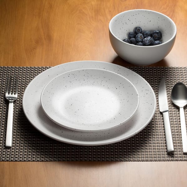 Sango Maui 12-Piece Casual White Stoneware Dinnerware Set (Service for 4)