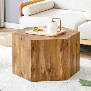 Modern 23.6 in. Natural Hexagon Wood Coffee Table