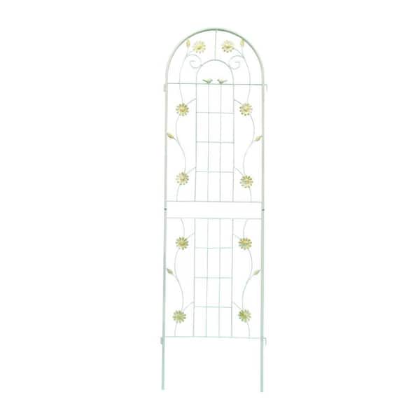 71 in. Metal 4 Pack Garden Trellis in White