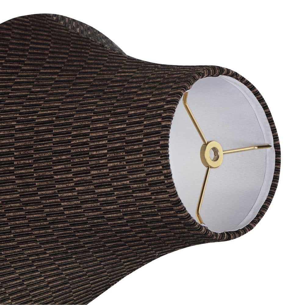 12" Black and Brown Jacquard Fabric Bell Lamp Shade