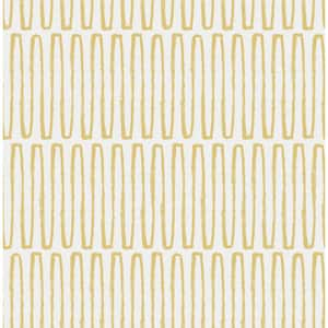 Lars Mustard Retro Wave Paper Glossy Non-Pasted Wallpaper Roll
