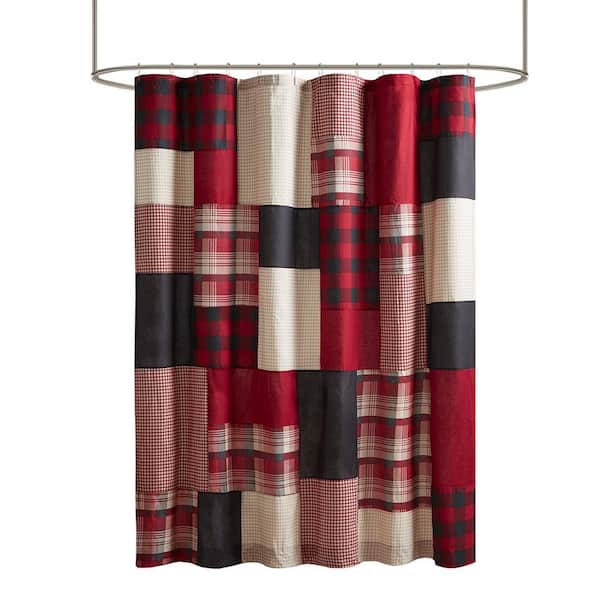 Lodge Inspired 72 in. W x 72 in. L Multi-Colored Cotton Shower Curtain