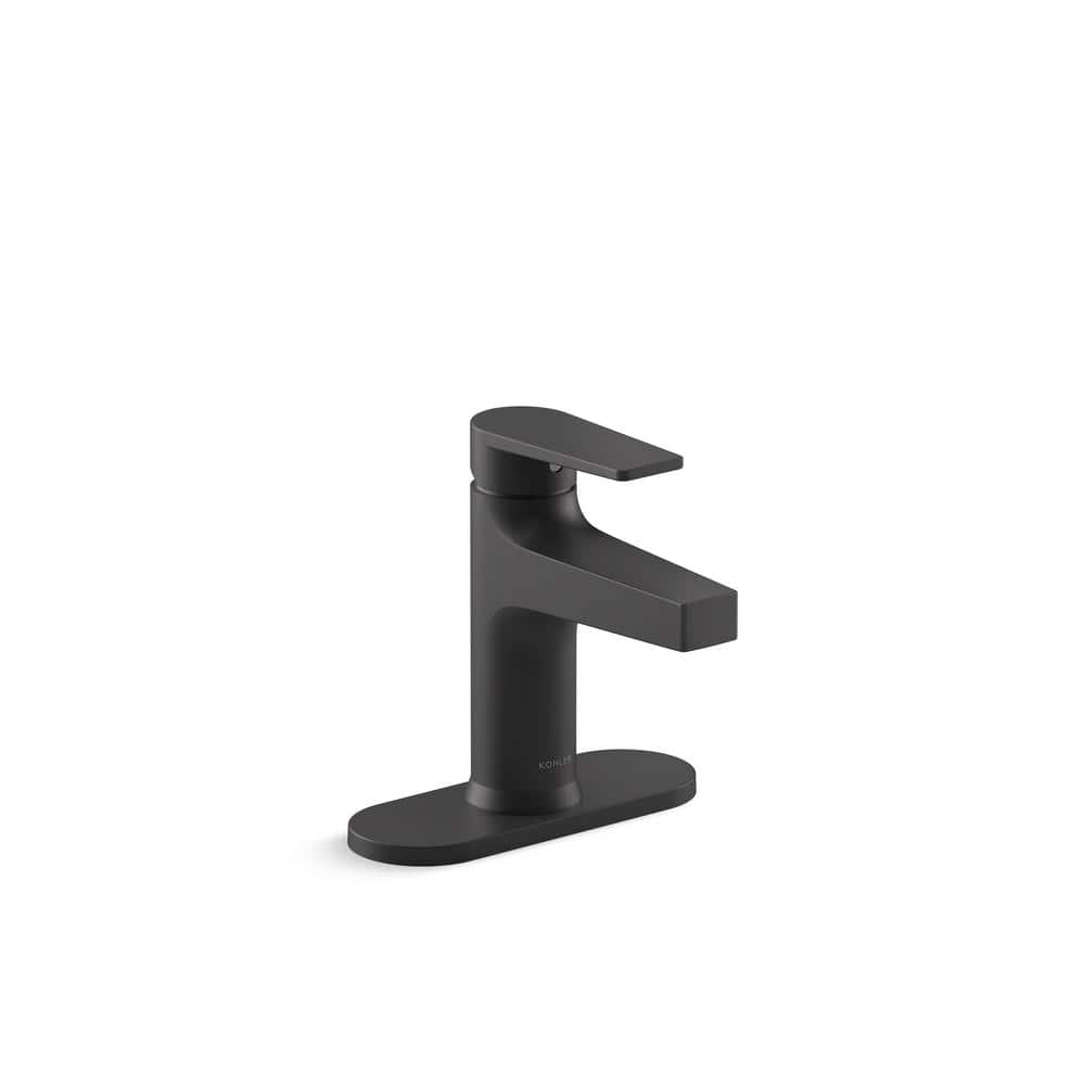 KOHLER Taut Single Handle Single Hole Bathroom Faucet in Matte Black ...