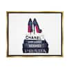 The Stupell Home Decor Collection Glam Fashion Book Stack Grey Bow Pump  Heels Ink by Amanda Greenwood Floater Frame Culture Wall Art Print 25 in. x  31 in. agp-105_ffg_24x30 - The Home Depot