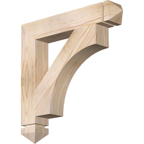 Ekena Millwork 3.5 in. x 22 in. x 22 in. Douglas Fir Westlake Arts and Crafts Smooth Bracket