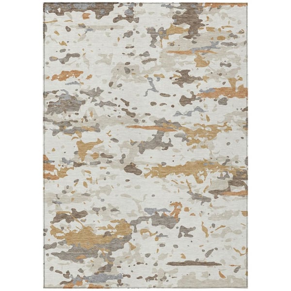 Chantille Machine Washable Indoor/Outdoor Abstract ACN2595 Ivory 8 ft. x 10 ft. Area Rug