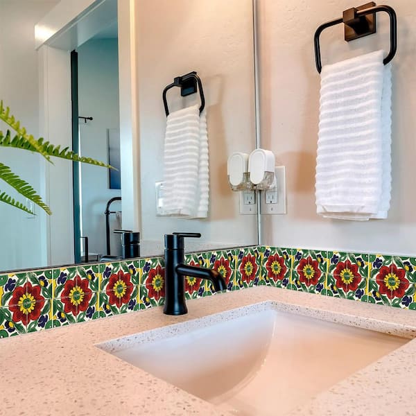 Red, Blue, Yellow and Green C80 4 in. x 4 in. Vinyl Peel and Stick Tile (24-Tiles, 2.67 sq. ft. /1-Pack)