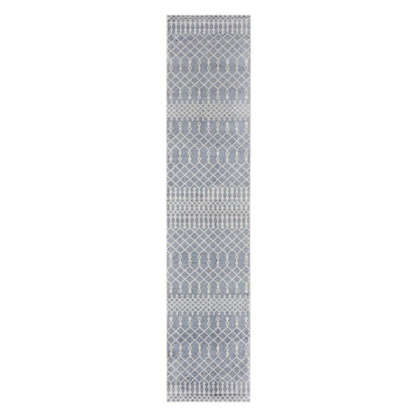 2 ft. x 10 White Moroccan Washable Runner Area Rug