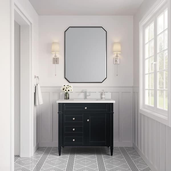 James Martin Vanities Brittany 34.8 in. W x 23 in.D x 32.8 in. H Single Vanity Cabinet Without Top in Black Onyx
