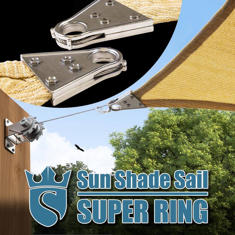 Beige 8' x 12' High-Density Polyethylene Patio Shade Sail