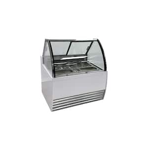 35.7 in. 7 Cu. Ft. Manual Defrost Chest Freezer Gelato Dipping Cabinet Ice Cream EDW7 Freezer with 7-Pan in White