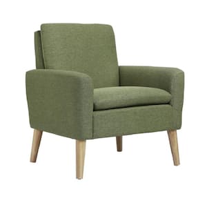 29 in. Wide Green Modern Linen Accent Single Armchair