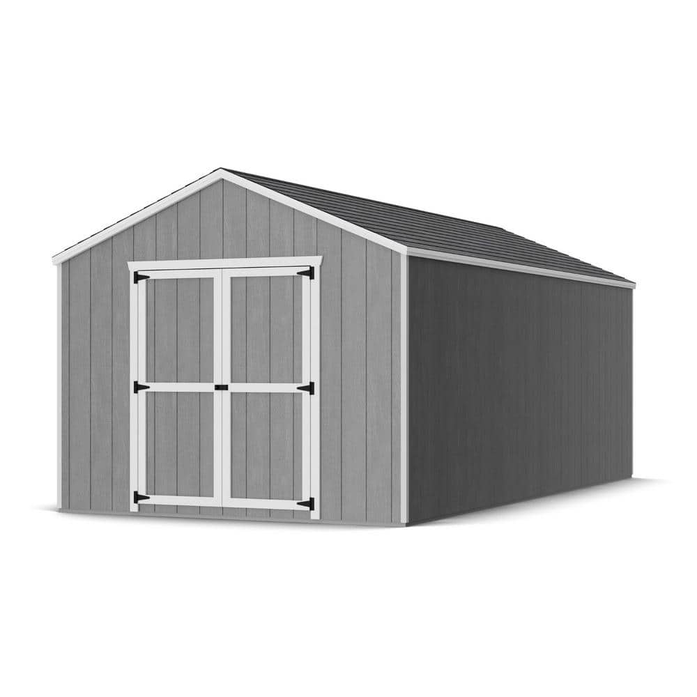 10' x 20' Gray and White Wooden Outdoor Storage Shed Kit