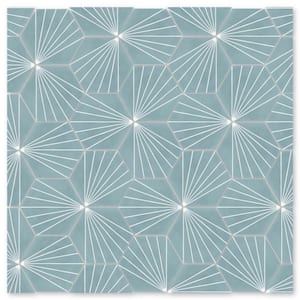 Spark C Stone Blue 9 in. x 8 in. Cement Handmade Floor and Wall Tile (Box of 8/2.96 sq. ft.)