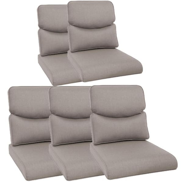 Gymojoy 22 in. x 25 in. 10-Piece Deep Seating Outdoor Lounge Chair Replacement Cushion and Back Pillow in Gray