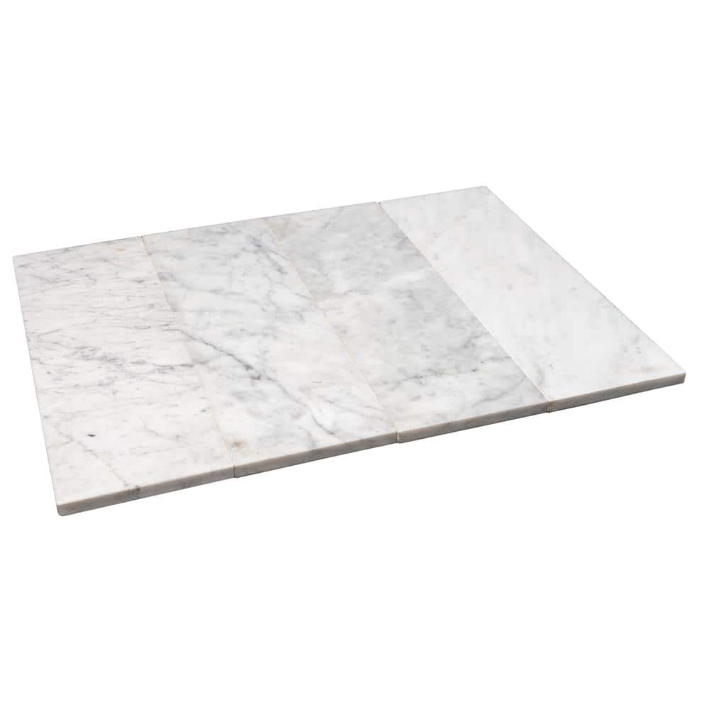 Apollo Gray and White 4x12 Honed Marble Subway Tile
