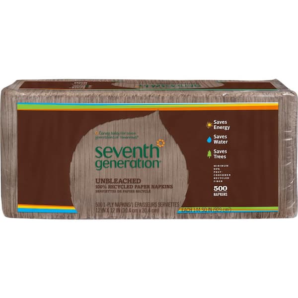 SEVENTH GENERATION 100% Recycled Luncheon Napkins (500/Pack) (12 Packs Per Carton)