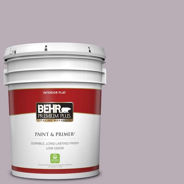 BEHR PREMIUM PLUS 5 gal. #670F-4 Silverberry Flat Low Odor Interior Paint & Primer