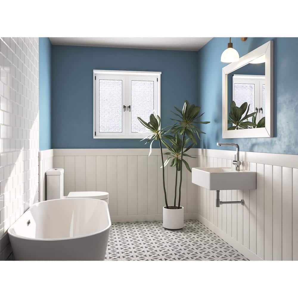 23'' White Ceramic Rectangular Wall-Mount Bathroom Sink