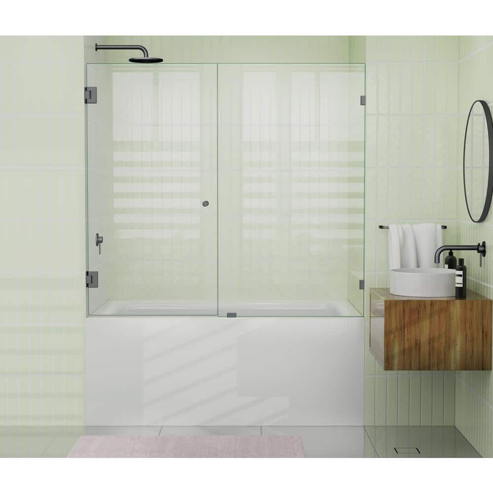 Illume Frameless Oil Rubbed Bronze Bathtub Door