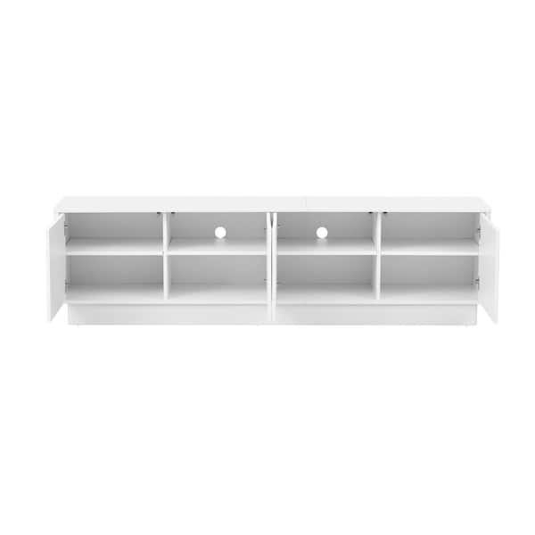 Harper & Bright Designs Modern White 20.4 in. H LED Storage