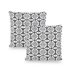 Bantry Modern Black Handcrafted Fabric 18 in. x 18 in. Throw Pillow Cover (Set of 2)