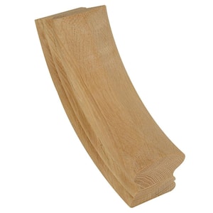 Stair Parts 7512 Unfinished White Oak 60° Up Easing Handrail Fitting