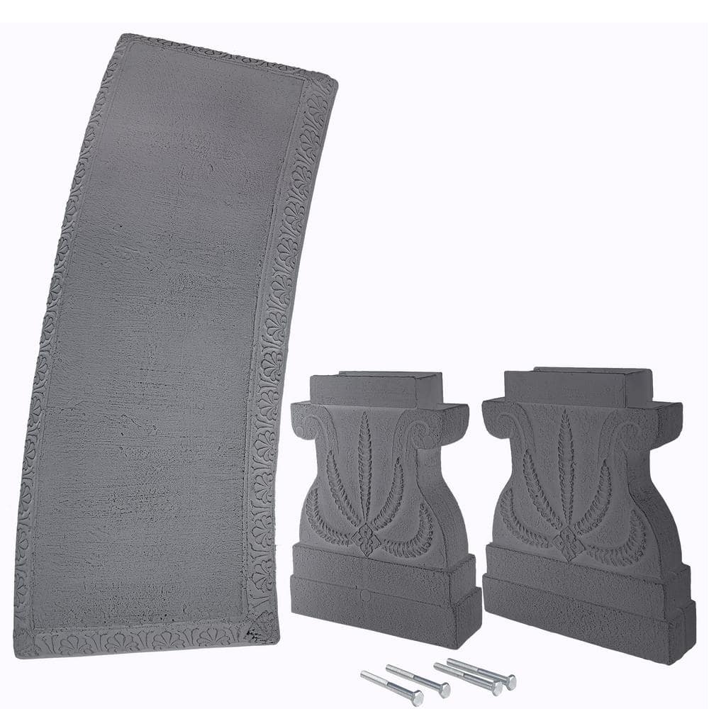 Gray Fiberclay Weather Resistant Outdoor Garden Bench