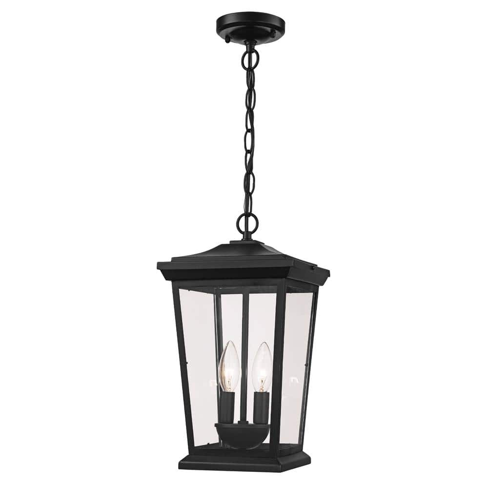 Trans Globe Lighting 50774 Turlock 2 Light 10  Wide Outdoor Pendant - Black