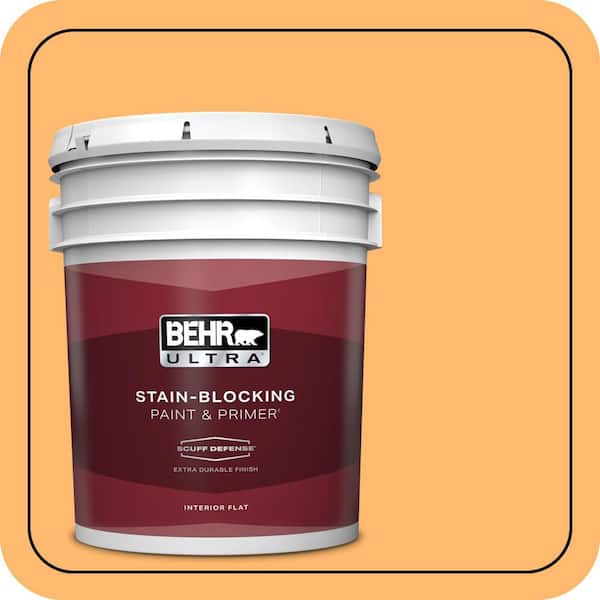BEHR ULTRA 5 gal. #P240-5 Cheese Puff Extra Durable Flat Interior Paint & Primer