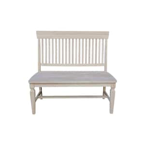 Vista Unfinished Slatback Solid Wood Bench