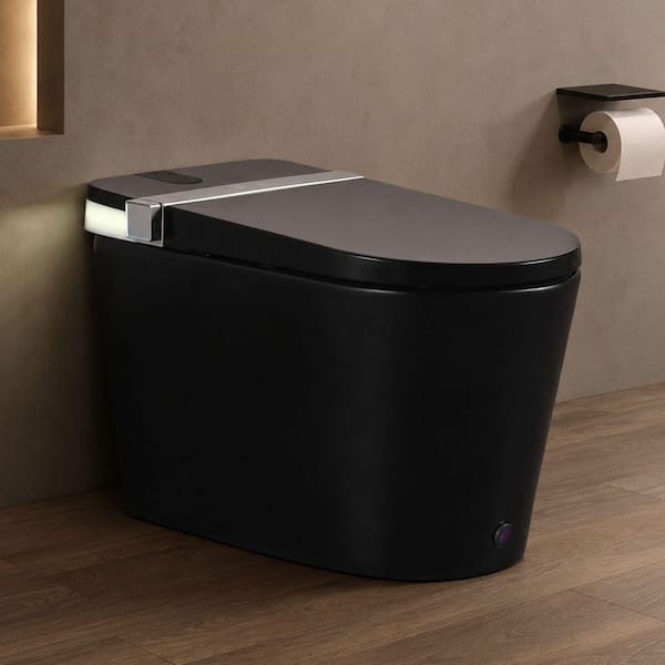 Xspracer Elongated Smart Bidet Toilet 1.28 GPF in Black with Tank