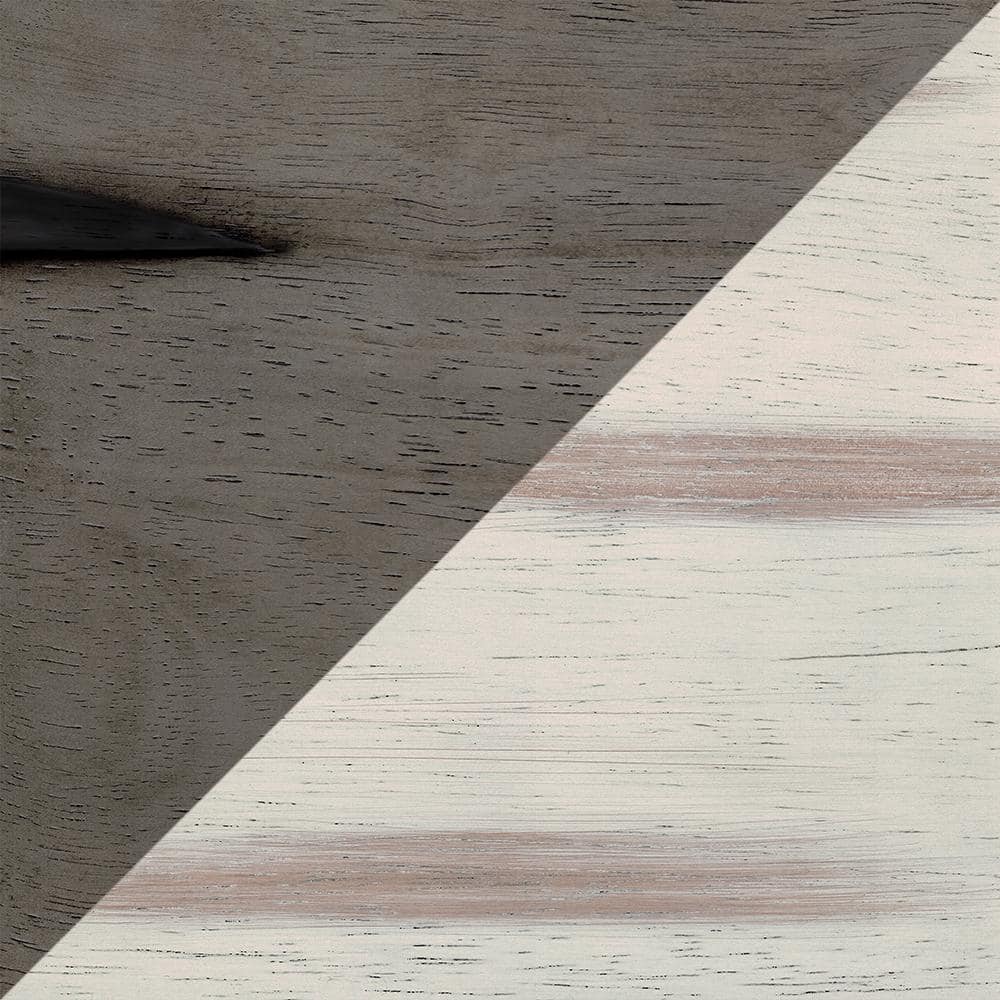 Distressed Gray and White Swivel Rubberwood Bar Stool