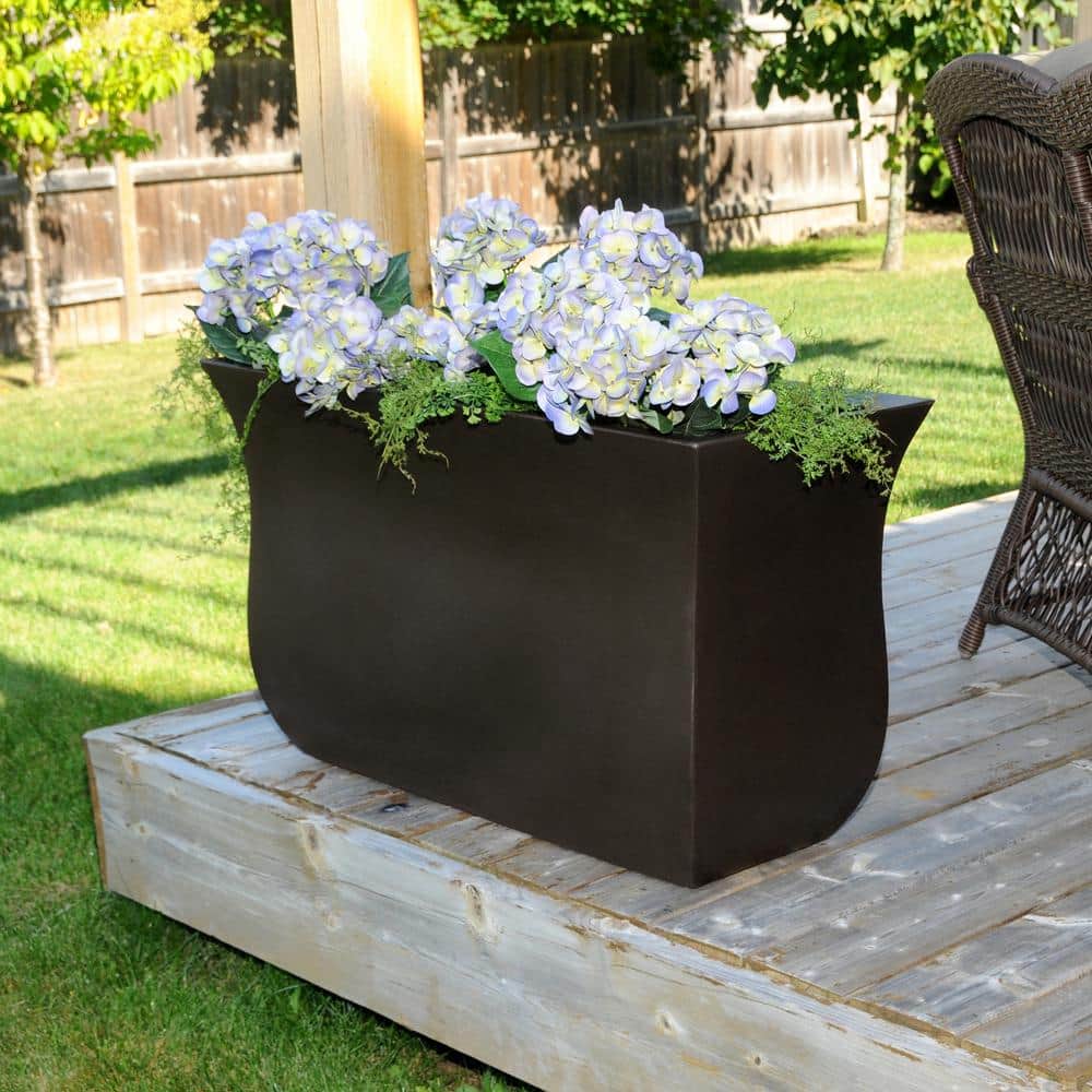 Valencia Espresso 36" Long Polyethylene Outdoor Planter