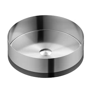 CCV300 15-3/4 in . Stainless Steel Vessel Bathroom Sink in Gray Stainless Steel and Gunmetal Grey
