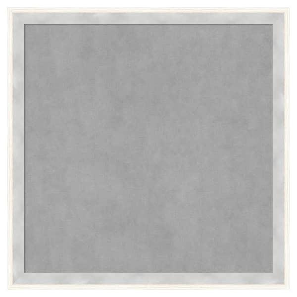 Amanti Art Paige White Silver 13 in. x 13 in Framed Magnetic Board
