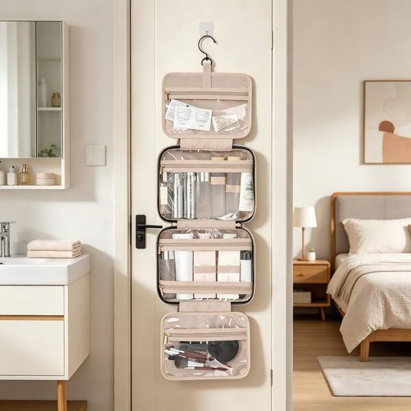clear hanging travel toiletry bag in Navy Blue Simply hang it and youre ready to go $3 Vertical Toiletry Bag