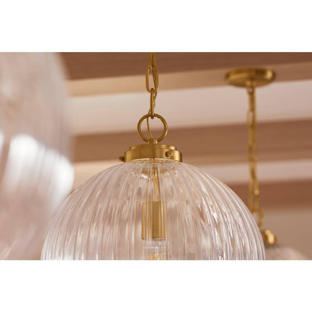 Embra Brushed Nickel 14" Glass Pendant Light