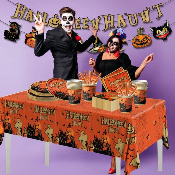 Wudkey 142-Piece Halloween Vintage Decorations Tableware